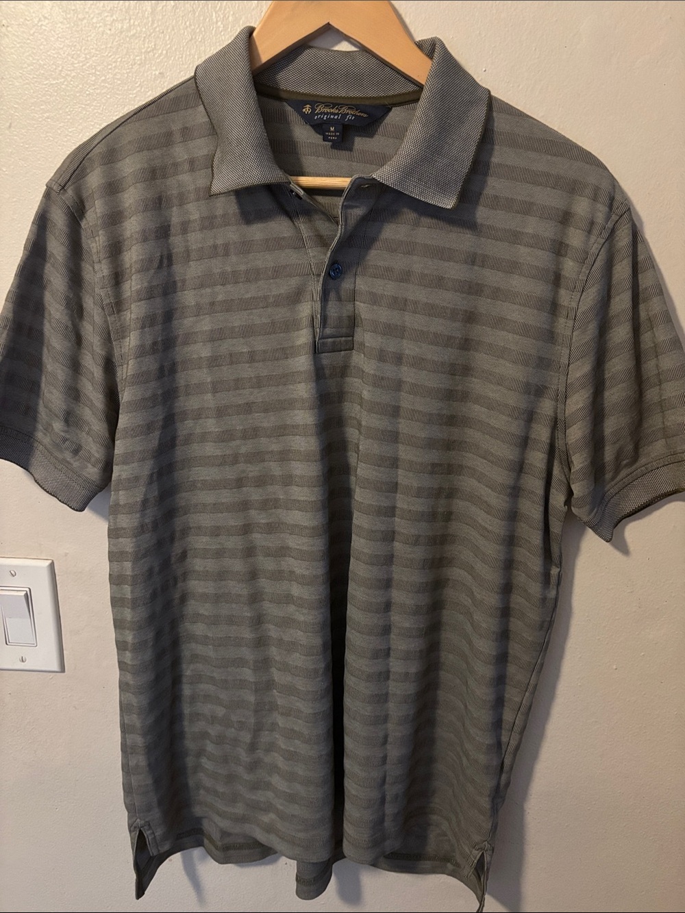 Brooks Brothers Gray Striped Polo Shirt